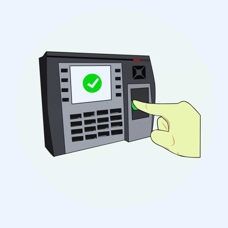 RFID based door access control reader with card tap and keypad, part of a biometric access control system in Dubai