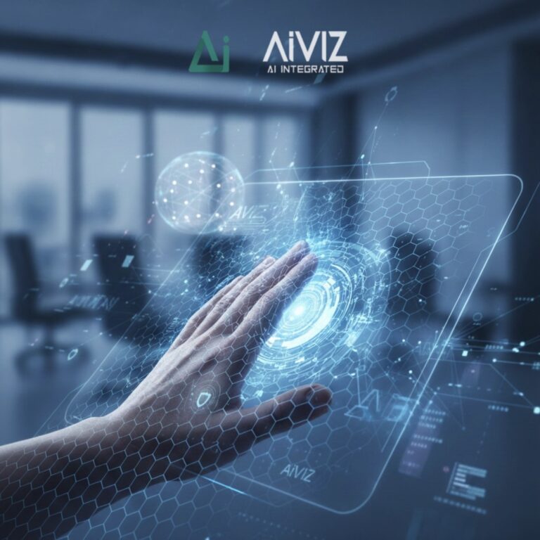 AI biometric access control interface by AiVIZ – advanced IoT automation and smart software solutions in Dubai